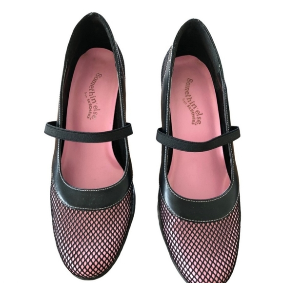 Skechers ‘Somethin else’ Pink & Black heel Shoes - Picture 2 of 4